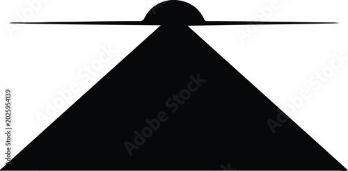 Fotografía Silhouette vector flying saucer alien spaceship beaming light minimal graphic de