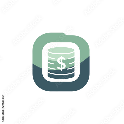 Digital Money Icon with Dollar Sign.