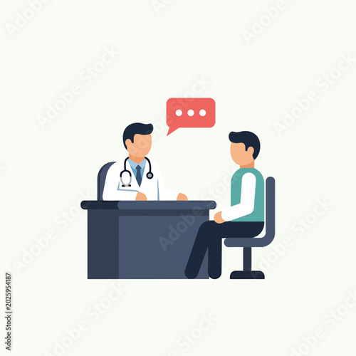 Doctor and patient in consultation.