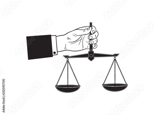 Hand holds scale illustration vector