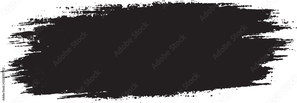 Fototapeta premium Black ink brush stroke texture on white background