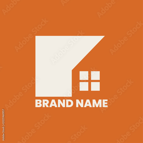 Modern Minimal House Logo Design with Geometric Real Estate Icon