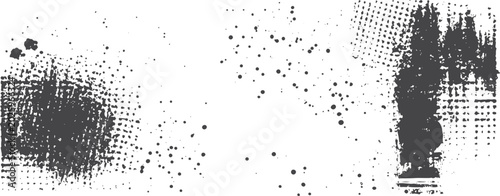 Bild auf Leinwand Grunge texture with halftone dots and ink splatters