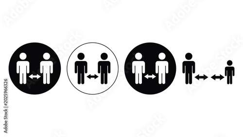 Foto Social Distance icon vector for social distancing, self quarantine safety sign and public health prevention awareness symbol design