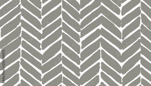 Tableau sur toile Hand-drawn gray and white herringbone pattern