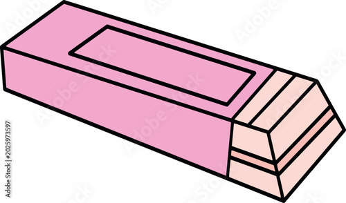 Tableau sur toile Essential stationery tool pink eraser for effective error correction