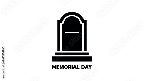 Obraz na płótnie Memorial Day Tombstone Vector Icon Design