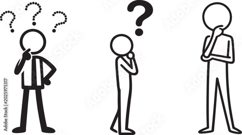 Foto Creative thinking character artwork for confusion and problem solving themed pro