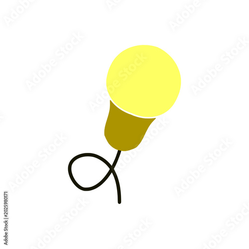yellow light bulb icon with a power cable