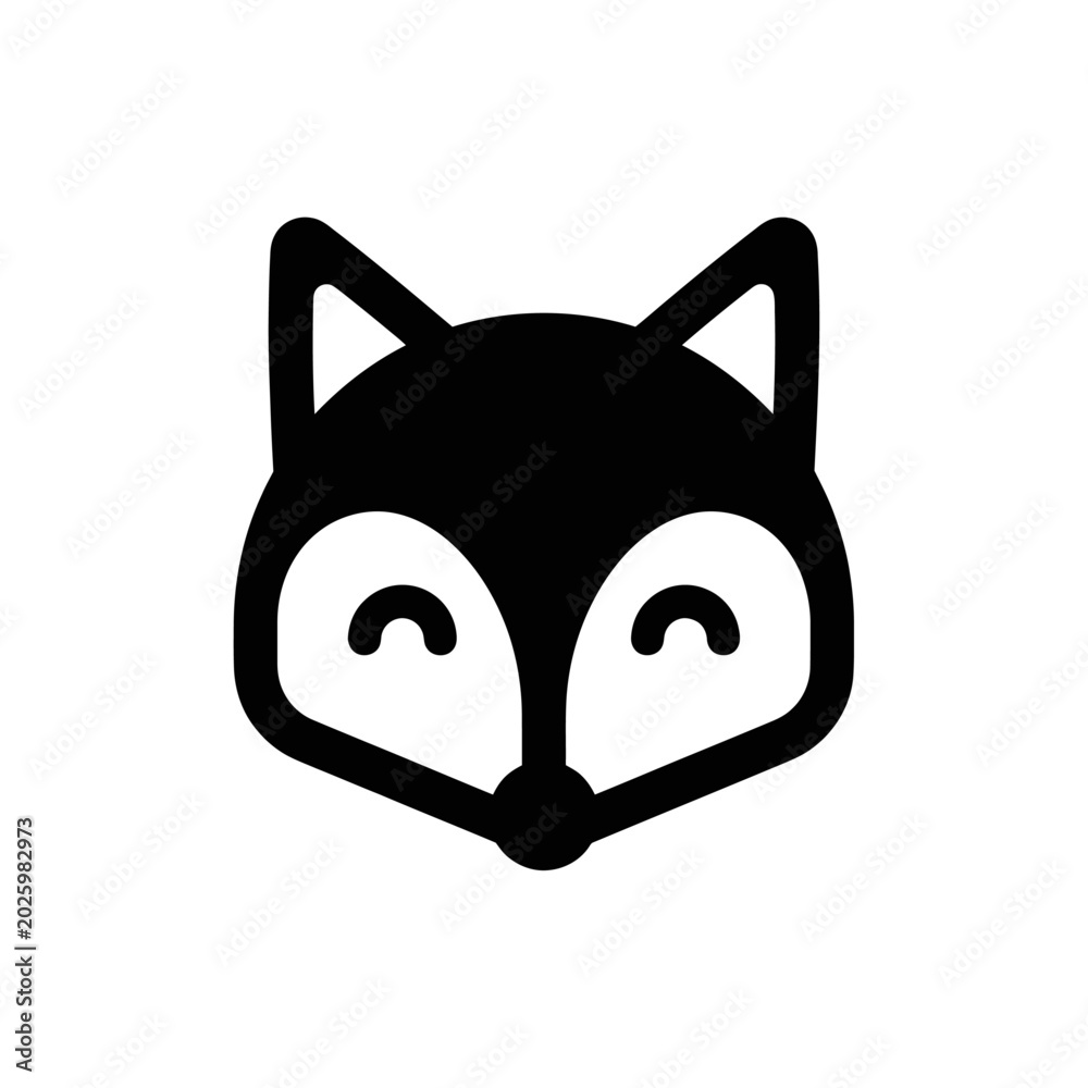 Obraz premium Minimalist Cute Fox Head Vector Icon