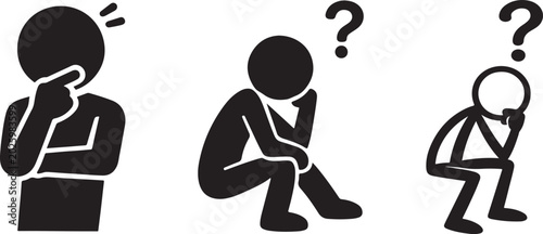 Foto Question and problem solving themed thinking graphics for creative awareness pr