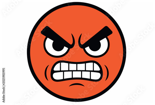 Schilderij op canvas Angry Face Emoji Expression.