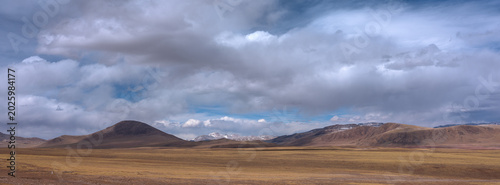 Bild auf Leinwand mountain landscape with clouds time lapse,Scenery of the uninhabited area of Tib