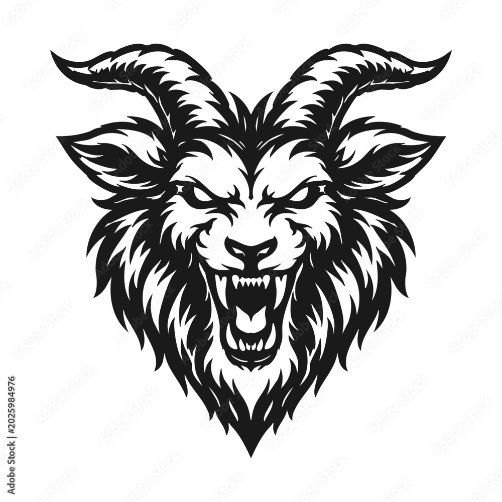 Fototapeta premium Vector tribal goat logo