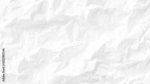 Tableau sur toile Crumpled white paper texture background with creases and folds abstract design e