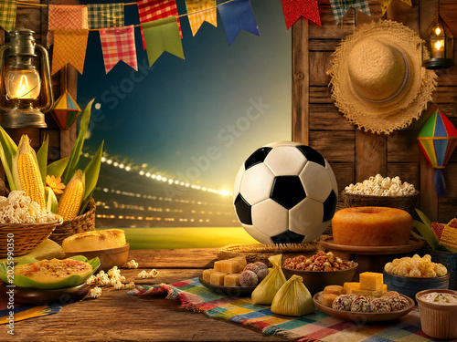 Brazilian June Party Table With Soccer Theme