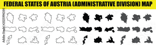 Tableau sur toile Federal states of austria map set