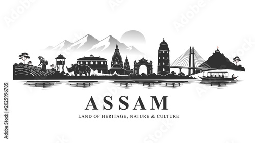 Tableau sur toile Assam Skyline