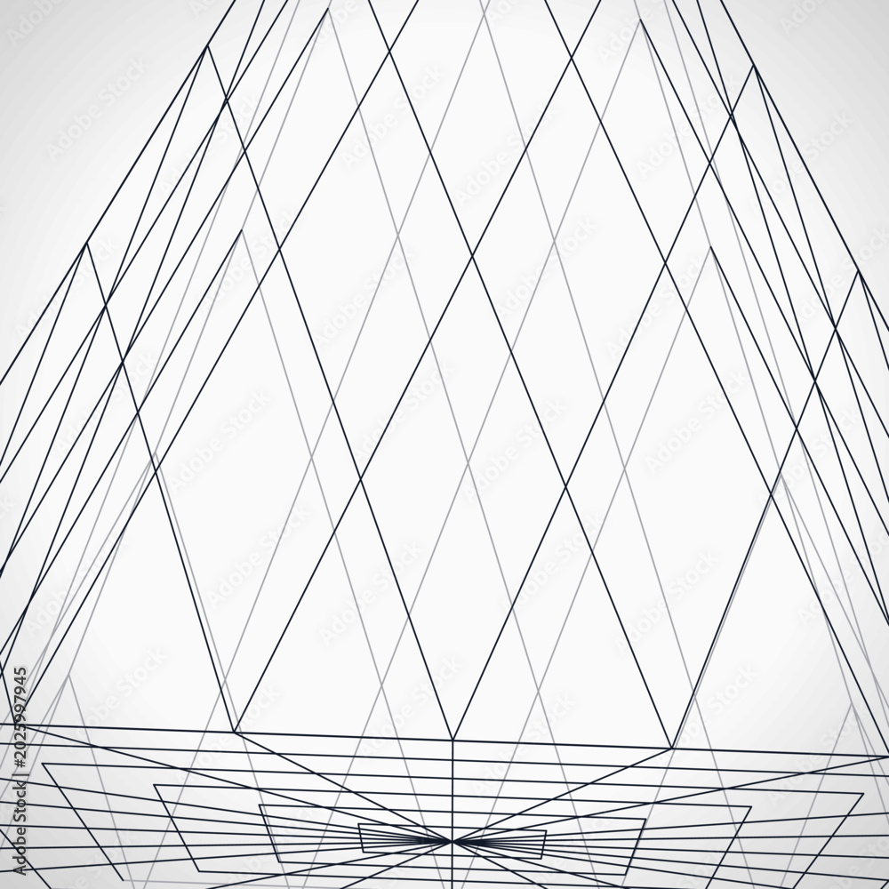 Obraz premium Abstract Technology Wireframe Pyramid