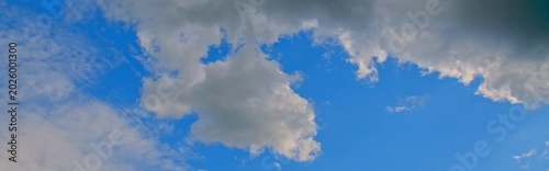 Anamorphic timelapse: clouds on sky in springtime