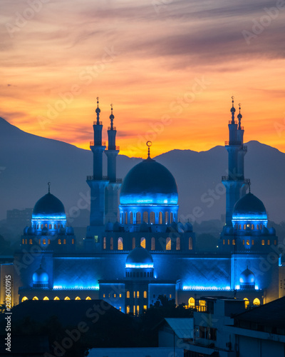 mosque at night