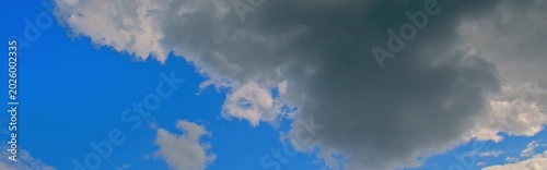 Anamorphic timelapse: clouds on sky in springtime