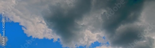 Anamorphic timelapse: clouds on sky in springtime