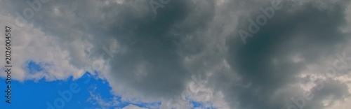 Anamorphic timelapse: clouds on sky in springtime