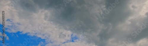 Anamorphic timelapse: clouds on sky in springtime
