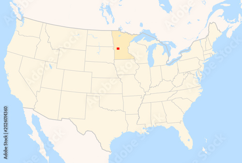 Canvastavla Locator Map of the County Pope (Minnesota, US) showing the Contiguous United Sta
