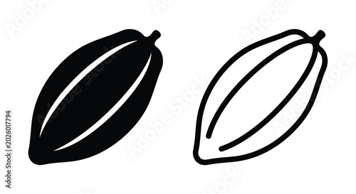 Foto cardamom pod silhouettes black and line art style