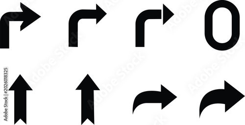 Cuadro en lienzo A set of Several black arrows indicating directions and shapes