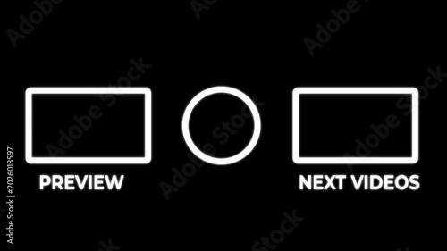 Animated Youtube end screen animation, simple suggestion videos youtube outro on a black background.