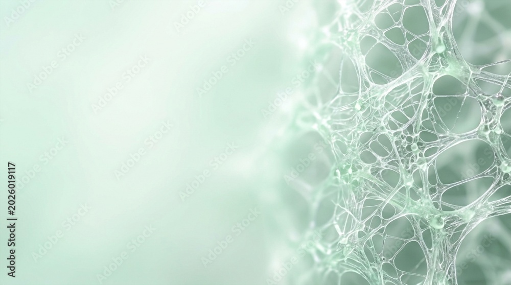 Obraz premium Abstract network of interconnected cells and organic matter with glowing nodes