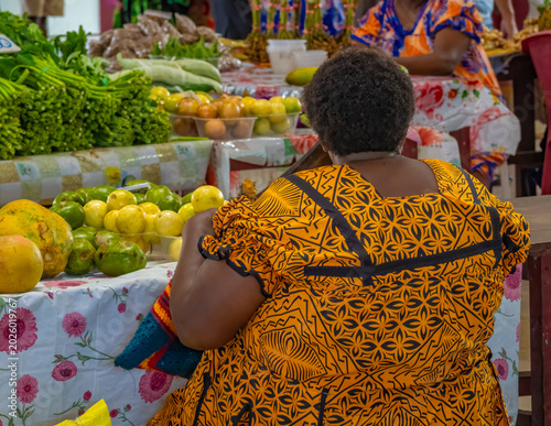 Fotografie The colorful market of Vanuatu, South Pacific Ocean