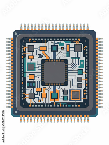 Electronic Processor Architecture Illustration