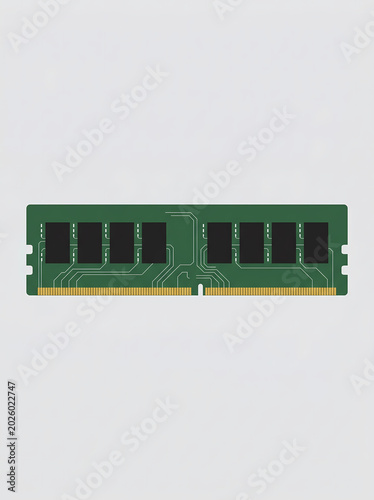 Computer RAM Stick with Semiconductor Chips