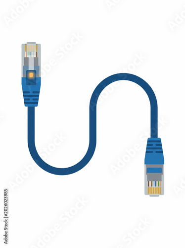 Wired Communication Cable on Clean Background