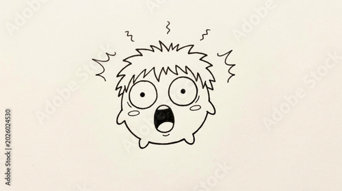 Valokuva Cartoon character with wide eyes and open mouth expressing shock and surprise
