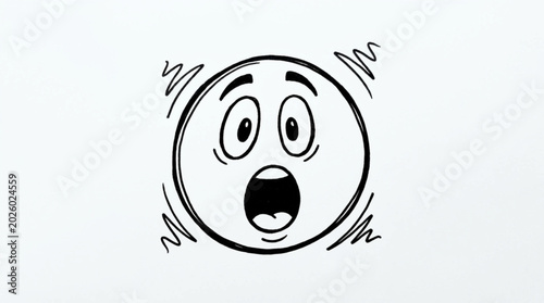 Obraz na płótnie Cartoon face expressing shock and surprise with wide eyes and open mouth