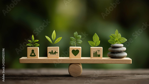 Nature inspired wellness design promoting harmony growth and overall life balance concept