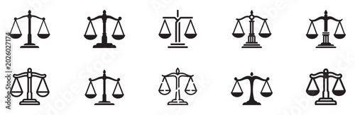Foto Scales of justice icon set