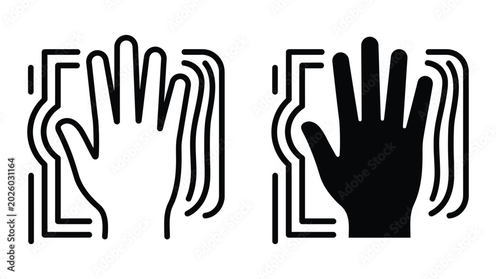 Fototapeta premium Hand gesture peace symbol with fingers spread