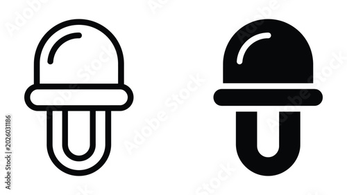 Tableau sur toile Led light icon on and off comparison