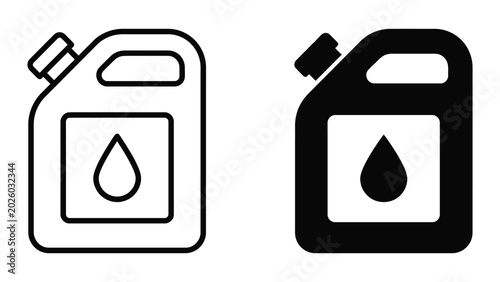 Foto Fuel canisters with water drop icons