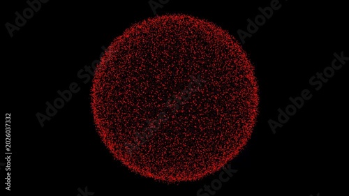 Red circular particle animation on black background particles circle