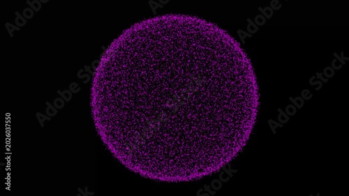 Purple glowing sphere with intricate patterns on black background
