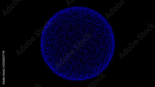 Abstract blue circular pattern with intricate details and a dark