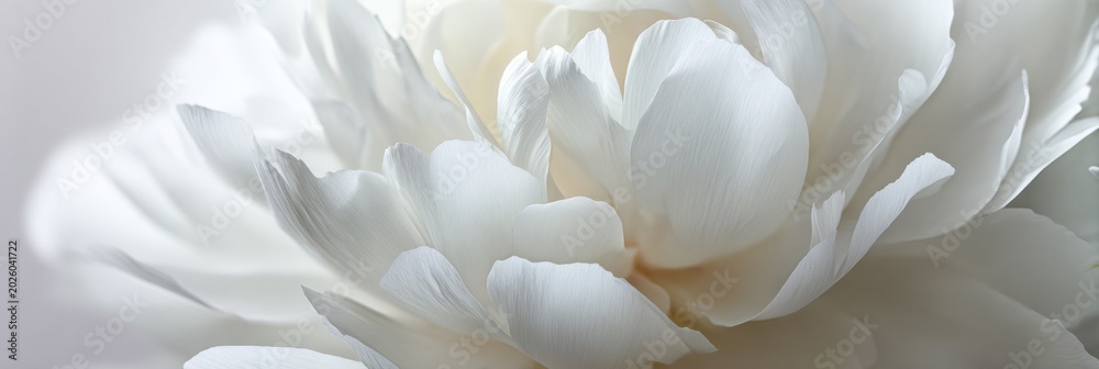Obraz premium Close-up of a delicate white flower with soft petals and a serene background.