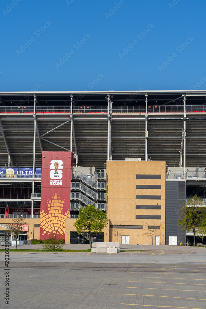 Naklejka premium Toronto, Canada -May 18, 2026: Exterior of BMO Field (temporarily renamed